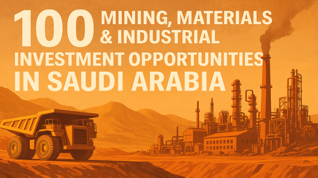 100 Mining, Materials & Industrial Investment Opportunities in Saudi Arabia